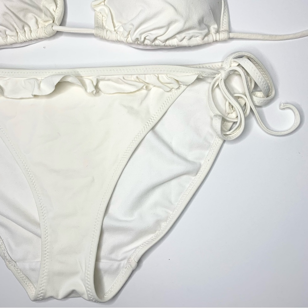 Hollister | White Triangle Bikini Top w/ Matching Bottom - Small - Picture 4 of 7